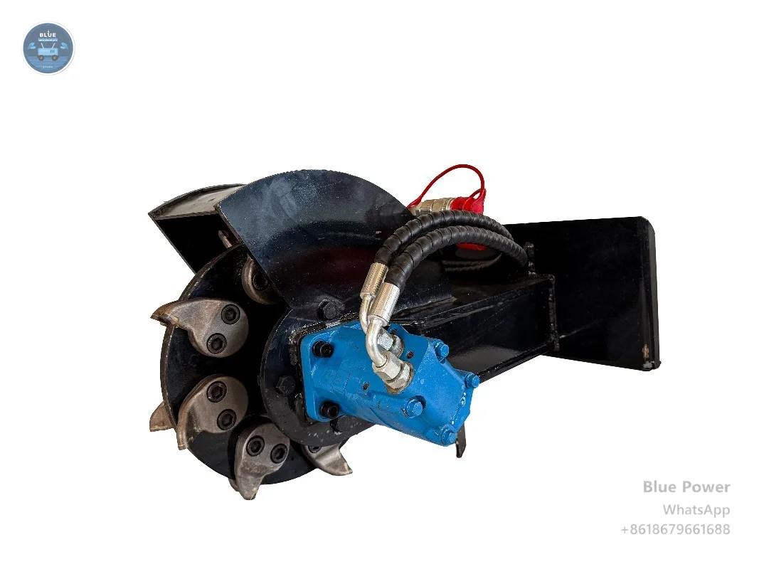 Stump Grinder Attachment for Mini Skid Steer Loader with Rotating Function Hydraulic Engine Motor Professional Industrial Use