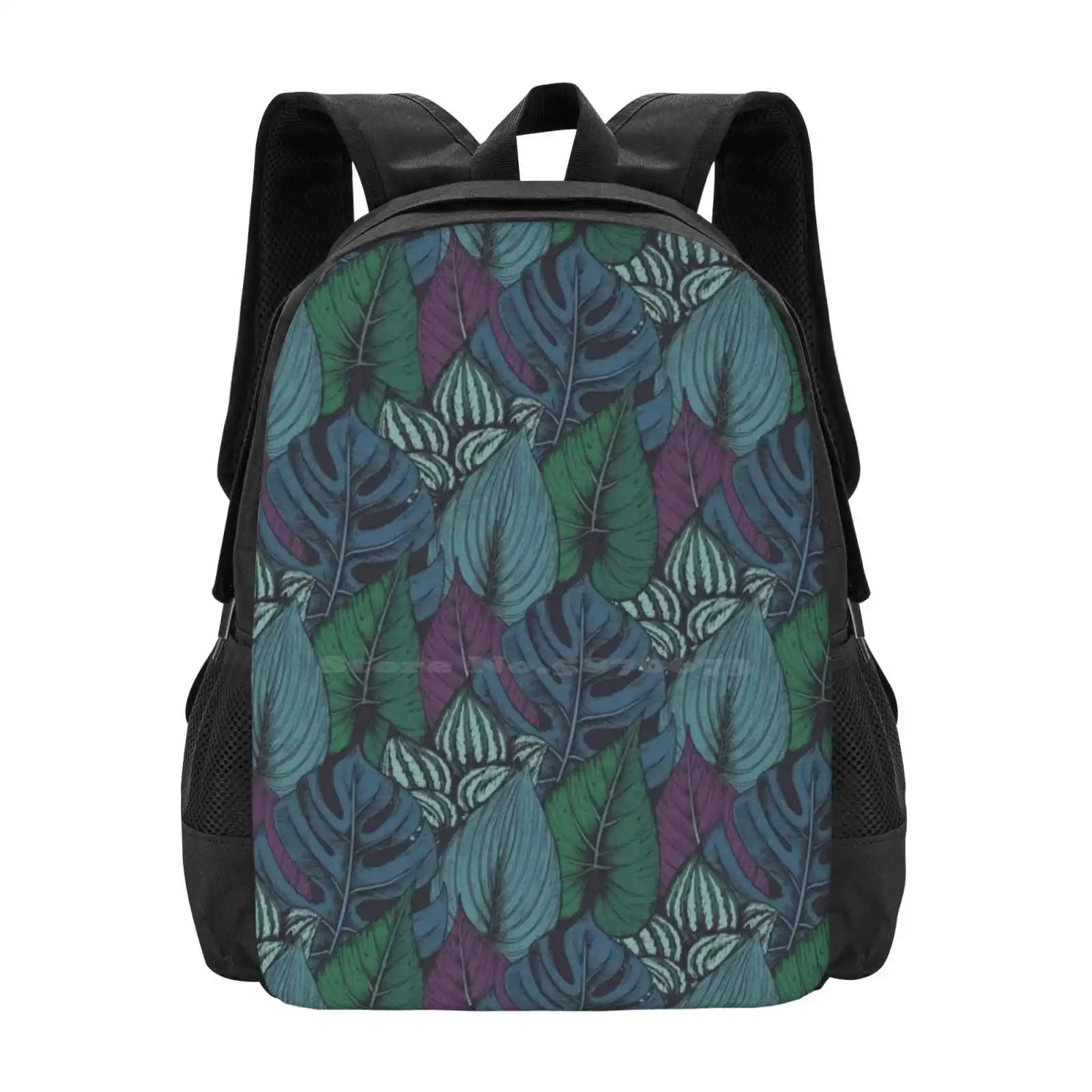 Tropical New Arrivals Unisex Bags Student Bag Backpack Tropical Colorful Bright Exotic Patterns With Exotic Leaves Wallpapers