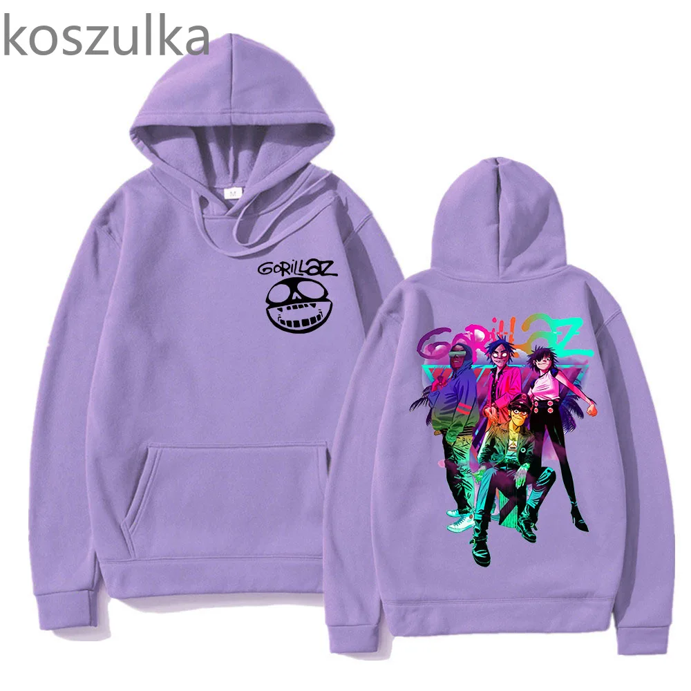 2025 Men Harajuku Women Gorillaz Print Hoodie Unisex Front And Back Women Harajuku Clothing Pullover Autumn Winter Hip Hop Cloth