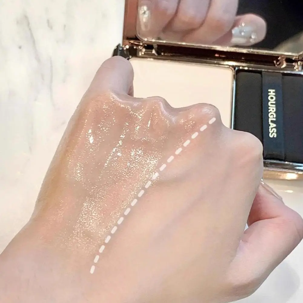 砂時計型防水パウダー ミラー付き 耐久性のあるメイクアップ フルフェイスカバー コンパクトパウダー 化粧品 ベース化粧品