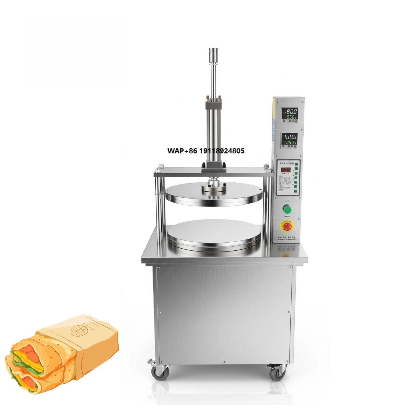 

High Efficiency Pancake Presser Machine 600-2000pcs/h Electric Non-stick Dough Flattening Machine for Hotel Catering Business