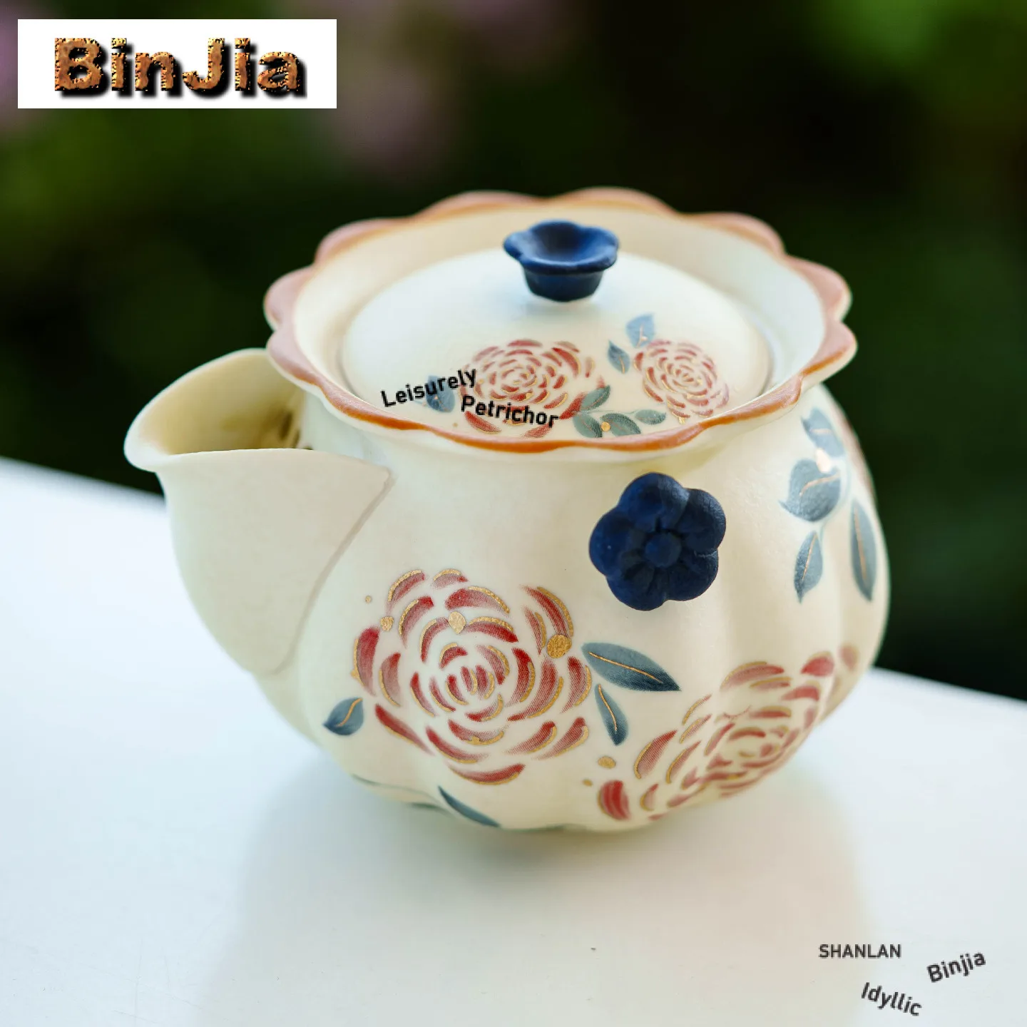 190ml Hand Painted Rose Hand Grab Teapot Creative Tea Infuser Pot Tea Maker Kettle With Strainer Chinese Tea Set Collection - view 3