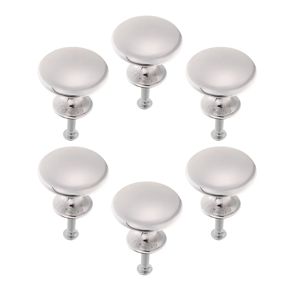 6 Pcs Cabinet Handle Door Knobs Hardware Gold Drawer Pulls Brushed Metal Chrome