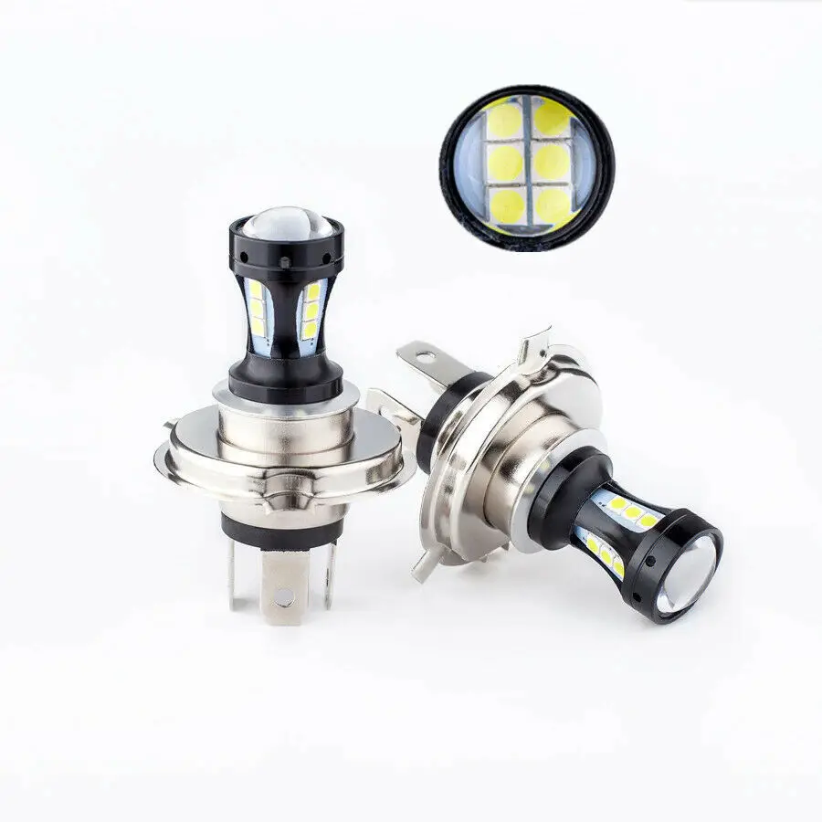 Faros LED H4 de 2 piezas para coche, motocicleta, camión, Tractor, remolque, luz de trabajo todoterreno, foco SMD