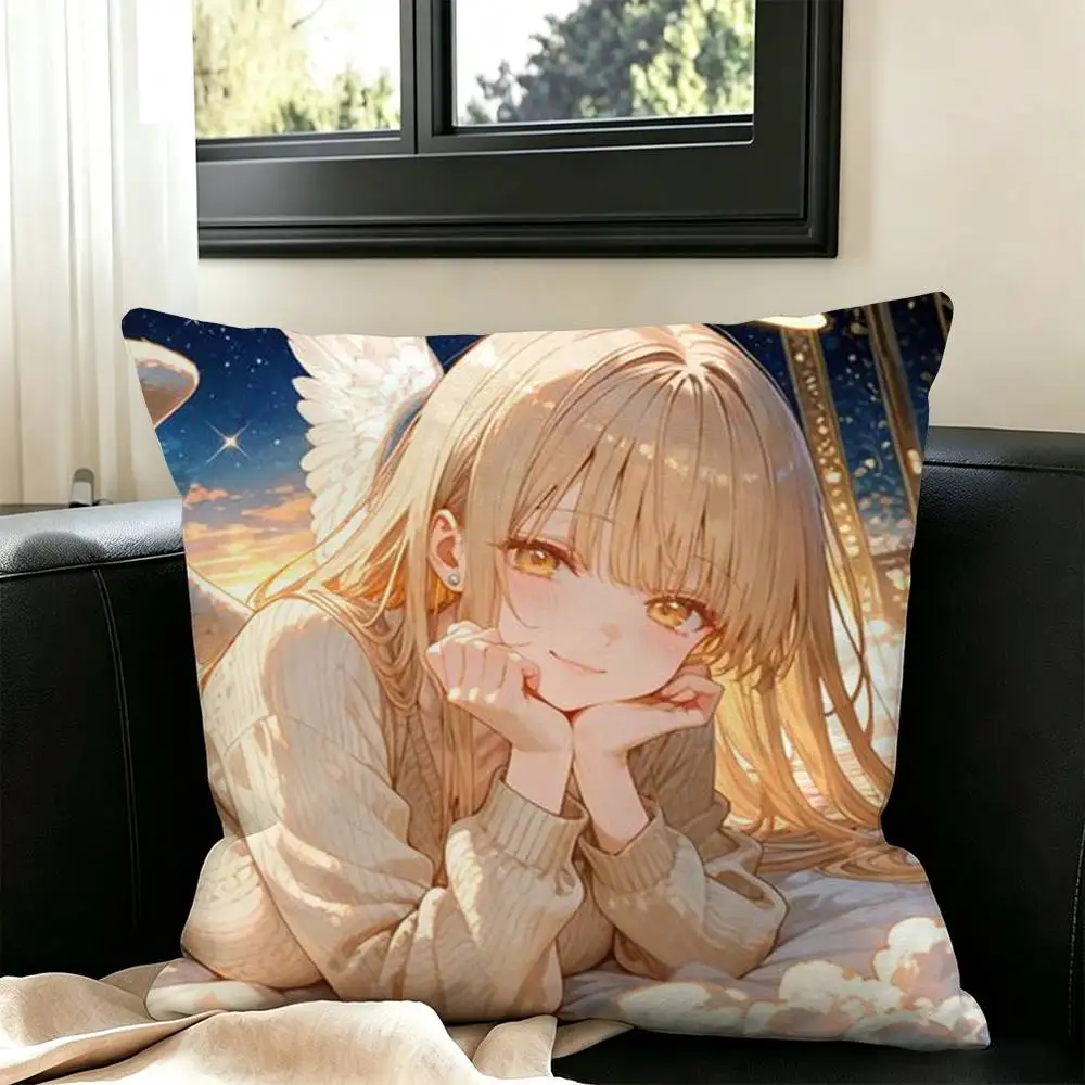 The Angel Next Door Spoils Me Rotten Pillow Case Square Double-Sided Sofa Cushion Cover Bedroom Bedside Pillow