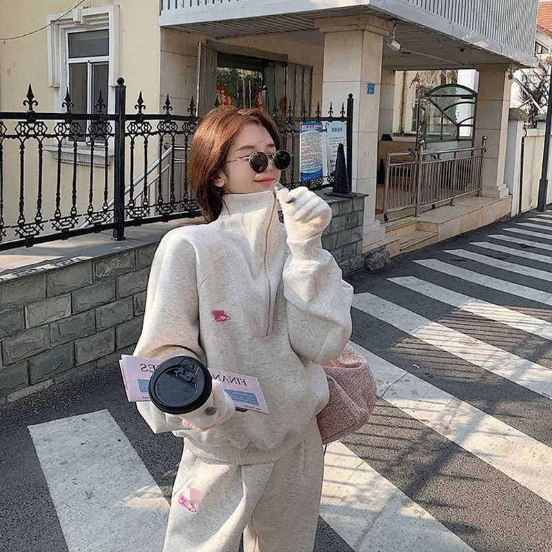 Leisure Sports Set Female Spring Autumn 2023 New Net Red Fried Street Fashion Age Reduction Hoodie Pants Two Sets of Fashionable