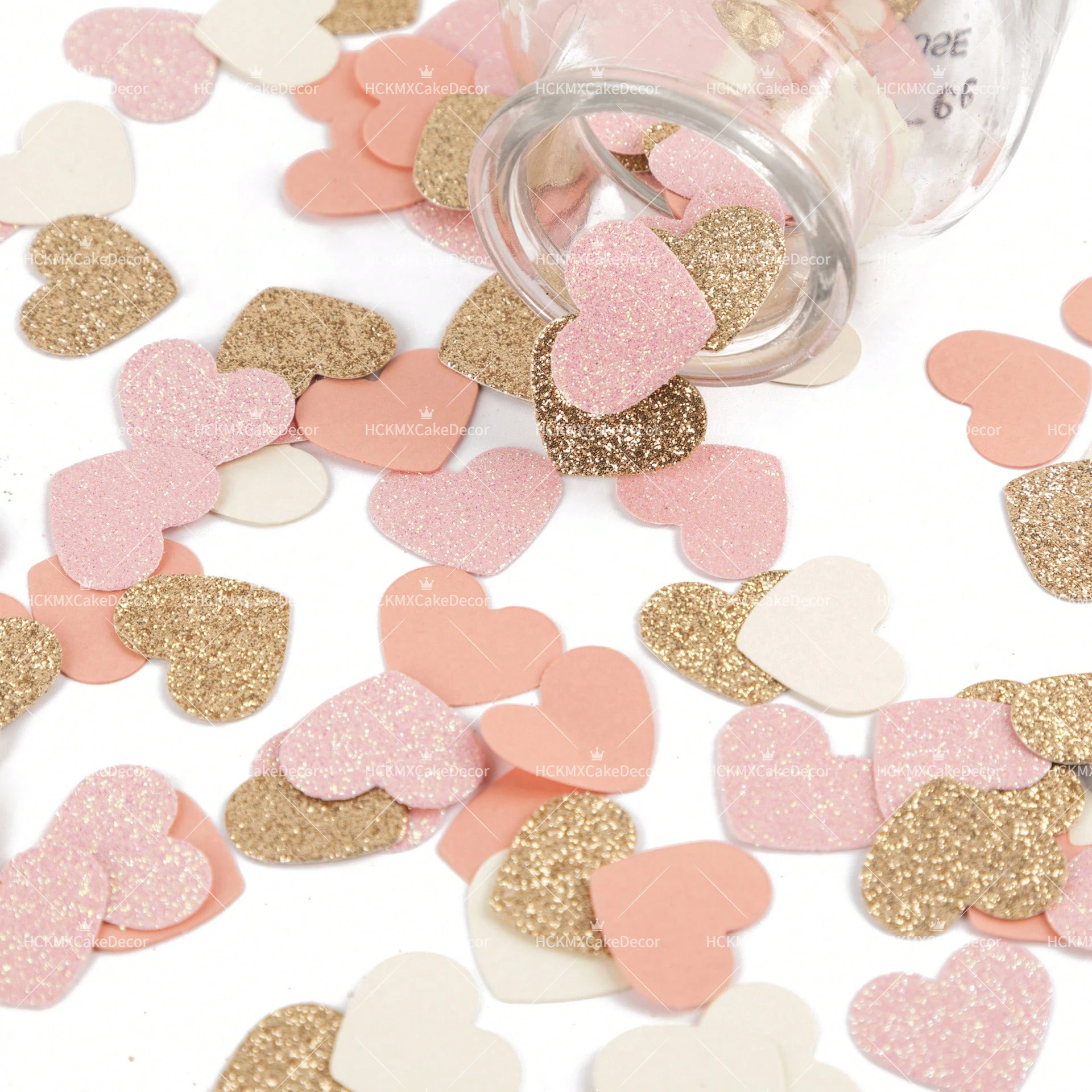 100 Stück Glitzer-Herzen Gemischte Weiße Herzen Tischkonfetti für Hochzeit Braut Valentinstag Geburtstag Party Tischdekoration – Detail 6
