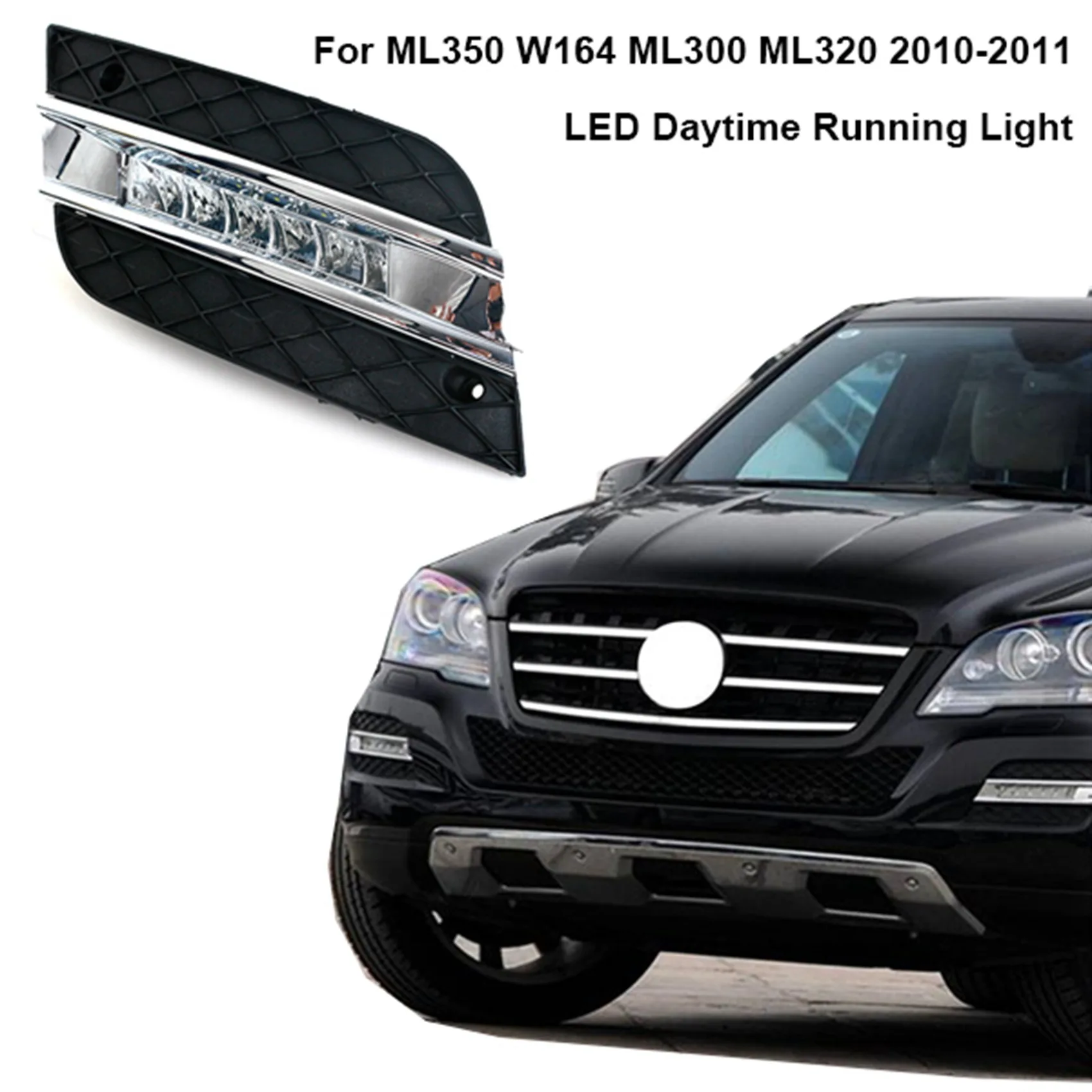 Left LED Daytime Running Light DRL Fog Lamp for Mercedes Benz ML350 W164 ML300 ML320 2010-2011