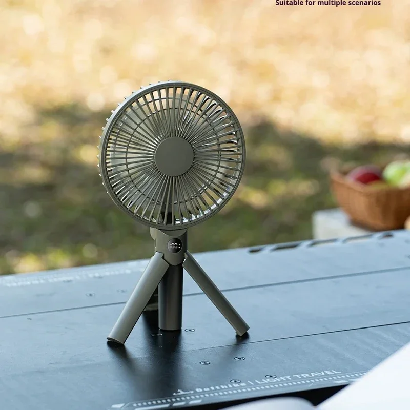 

Silent function, multi speed camping fan, lightweight and foldable handheld fan, independent heat dissipation device