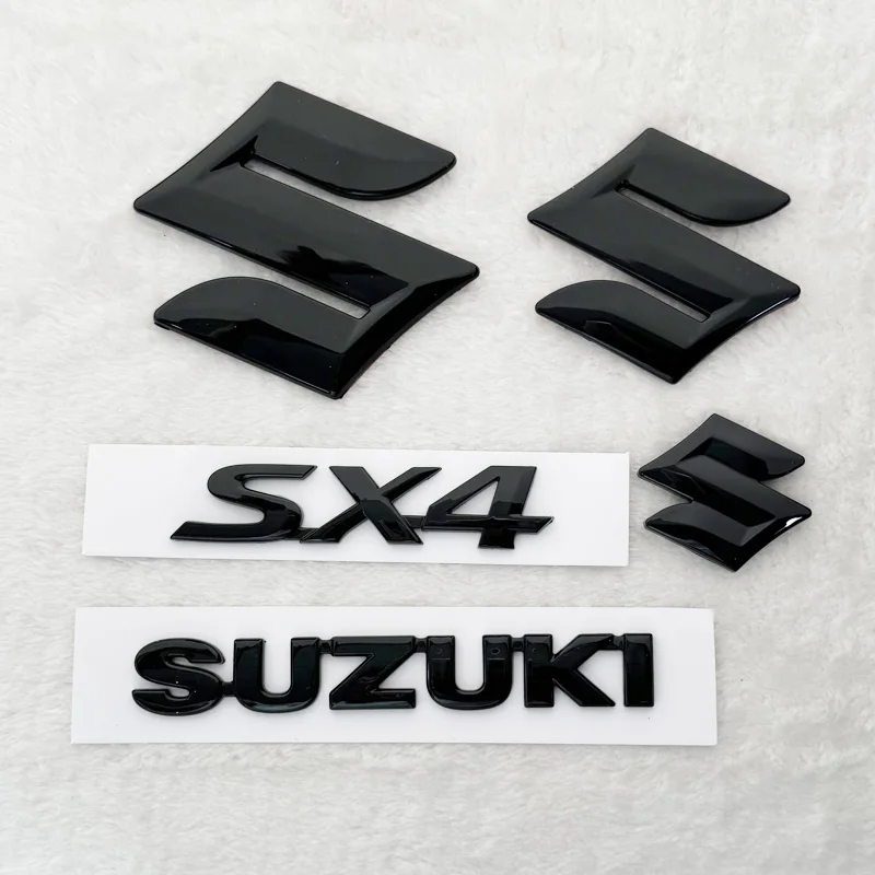 

Gloss Black Car Emblem Badge For Suzuki SX4 Front Grille Rear Trunk Logo Sticker Replacement