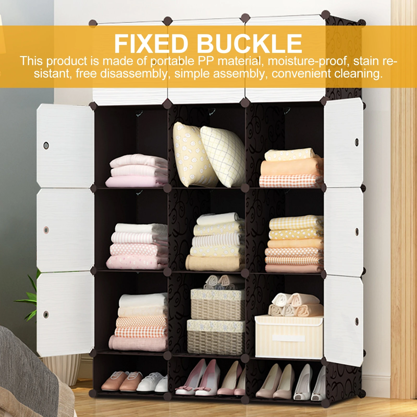 

40pcs Plastic Buckles Durable Closet Accessories Shoe Cabinet Fixed Buttons Stain Resistant Easy Assembly Modular Storage Rack