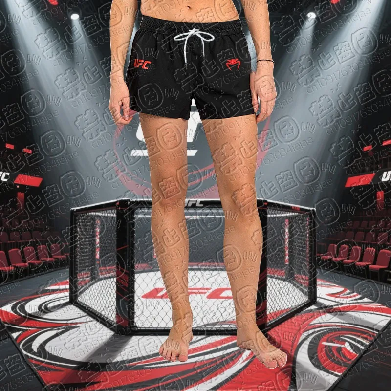 

2025горячие продажи новых боксерских шорт UFC, модные мужские летние спортивные быстросохнущие пляжные брюки, повседневные брюки пять четвертей на открытом воздухе