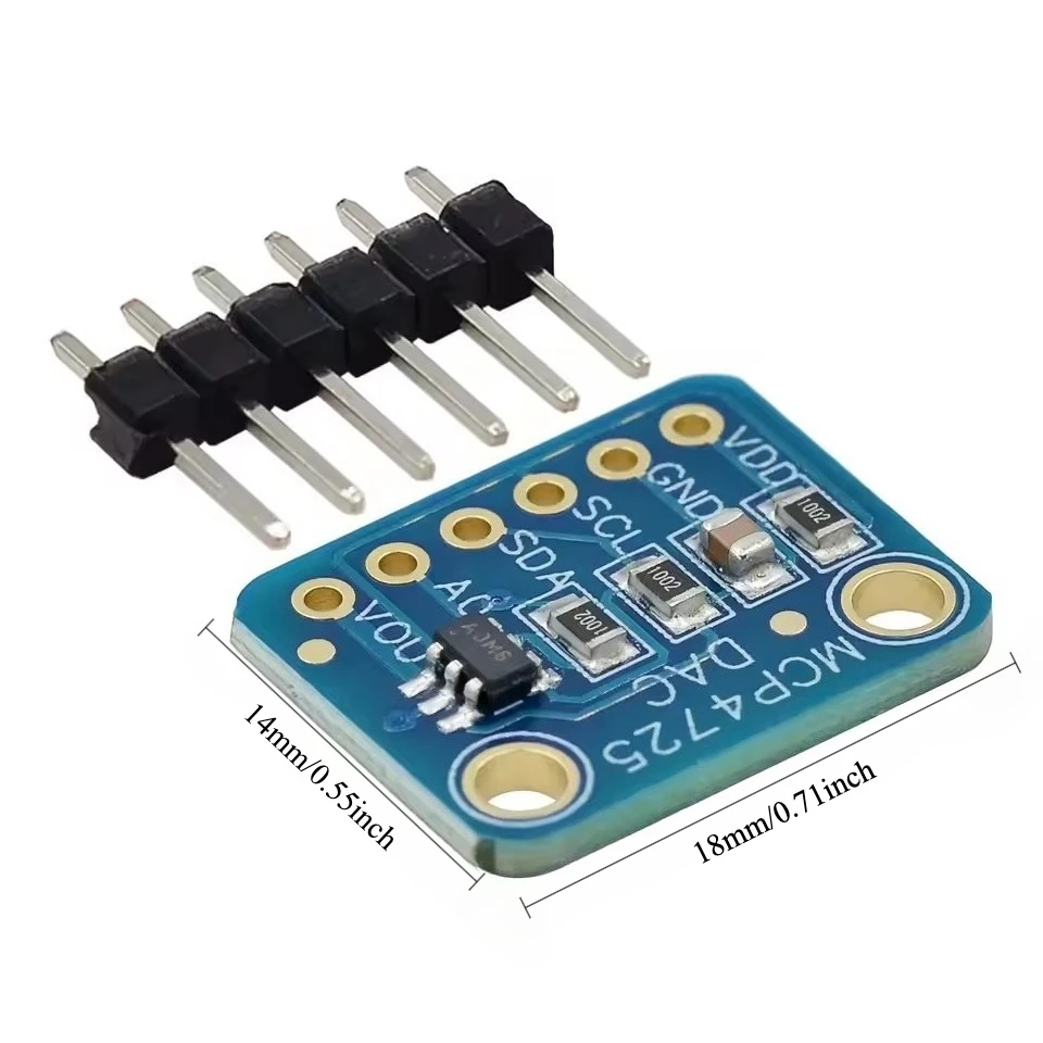 MCP4725 DAC Module 12 Bit Digital to Analog Converter I2C Interface Breakout Board for Arduino ESP32 STM32