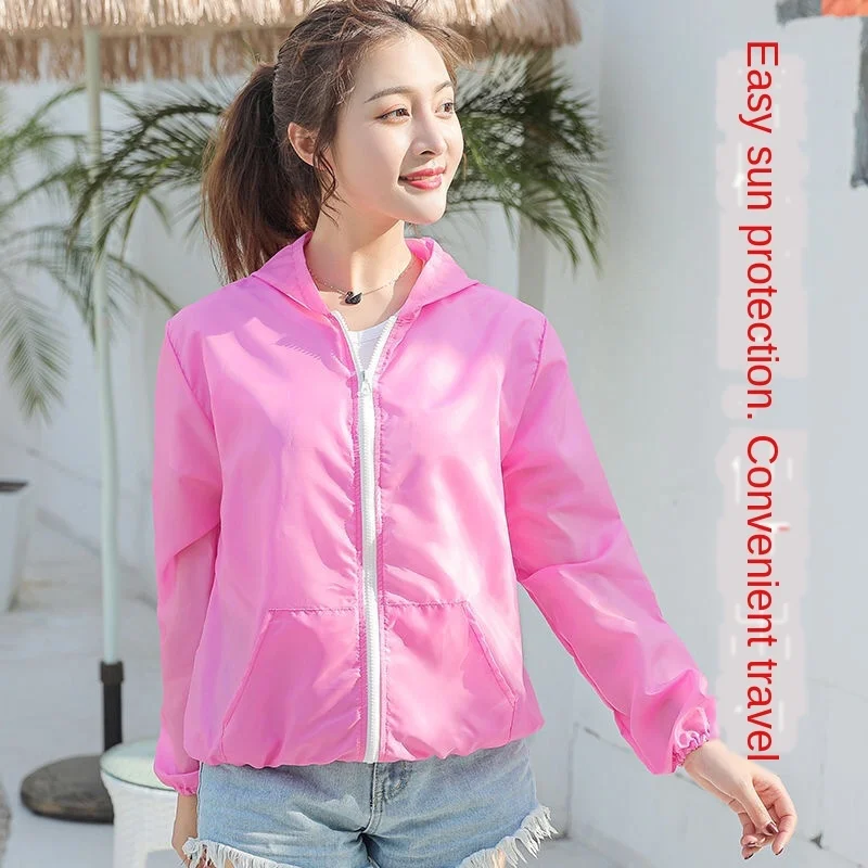 Colorful Thin Sunscreen Jacket Female Summer Quick Drying Overalls Summer Sun Protection Cloth Windbreaker Jacket Couple Models