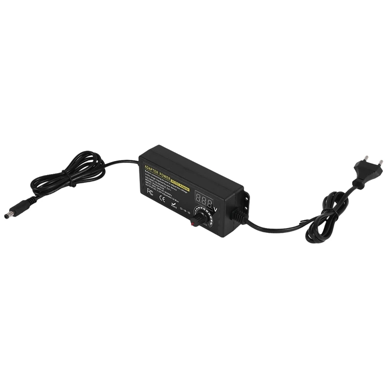 24V3A 72W universele voeding, AC naar DC 3V-24V adapter Verstelbare voedingsadapter met LED-spanningsweergave Eu-stekker