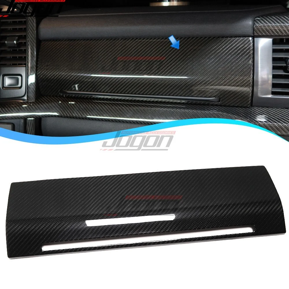 Real Carbon Fiber Car Co-pilot Dashboard Glove Cover Interior Accessories For Ford F150 Raptor Limited XLT 2021 Decoration Trim