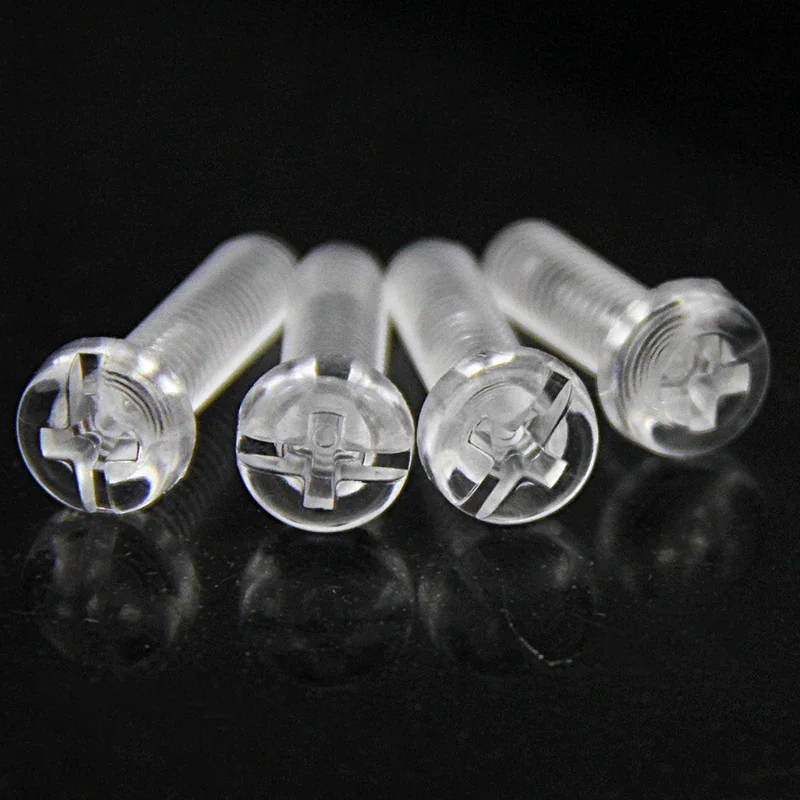 100pcs PC Transparent Pan Head Screws M2.5 M3 M4 M5 Round Head Plastic Cross Philips Acrylic Screw