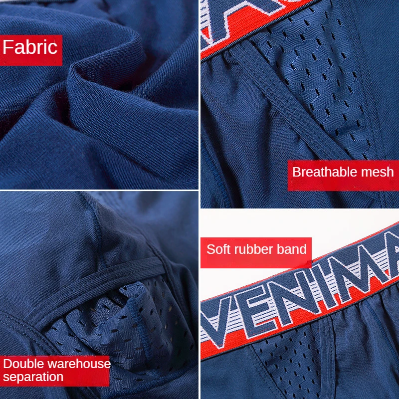 Men's Underwear Separation Type Scrotal Support Underwear Testicle Lifting Bag Function Healthy Physiological Sexy Sport Boxers