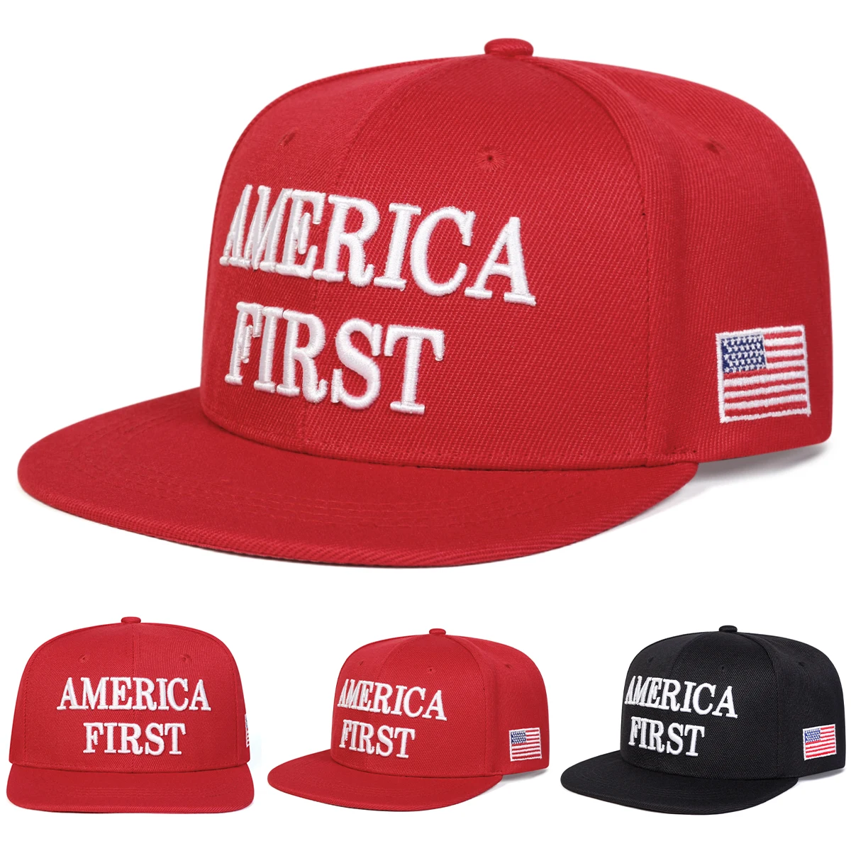 Unisex AMERICA FIRST Hip-Hop-Hüte mit Buchstabenstickerei, Frühling und Herbst, verstellbare, lässige Baseballkappen für den Außenbereich, Sonnenschutzhut