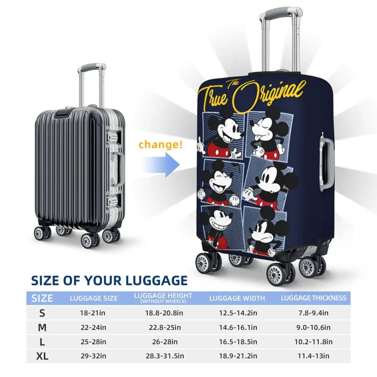 Mickey Mouse Cartoon Suitcase Cover Flight Practical Luggage Supplies Cruise Trip Protection