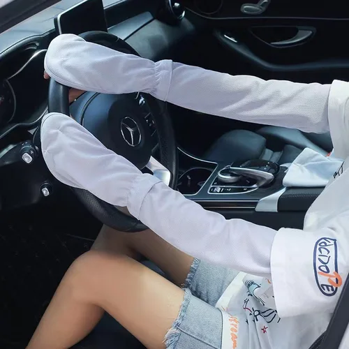 Imagen 1 del producto Manga anti-quemaduras solares para mujer, mangas de brazo solares Uv para conducir, protección solar, manga larga, Anti-UV, para ciclismo, holgadas, para verano