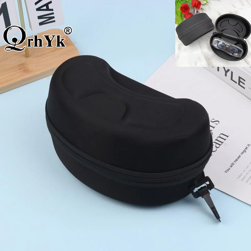 Durable Portable Case for Ski Goggles, EVA Hard Protection and Snowboard Eyewear Storage with Carabiner