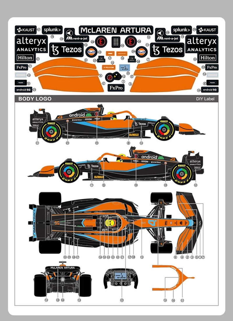 2022 McLaren F1 MCL36 1:12 Scale 1:18 RC Car Radio Remote Control Toy Racing Car Model Auto Machine Gift for Kids Adults Rastar