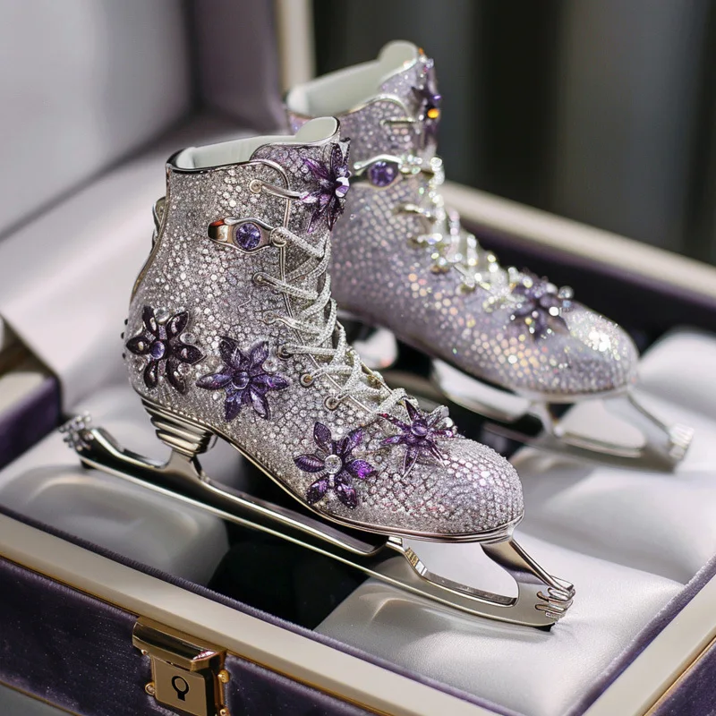Ice Princess Colorful Crystal Skates Brooch Personalized Collection High-end Design Customization
