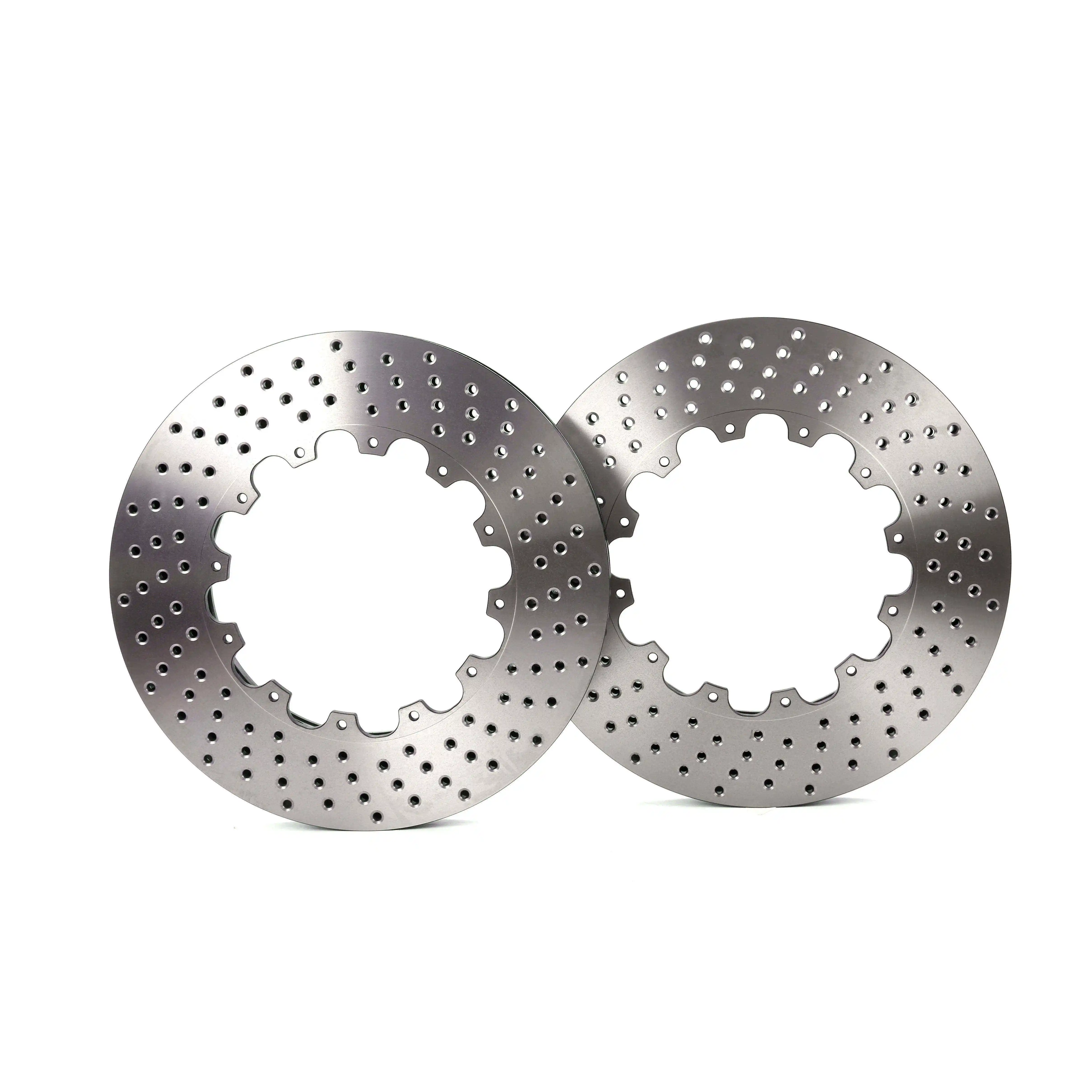 Customized Carbon Ceramic Brake Disc Rotor 370mm*36mm K72 Carbon Fiber Brake Disc Drilling and Slotting Modified Brake Disc