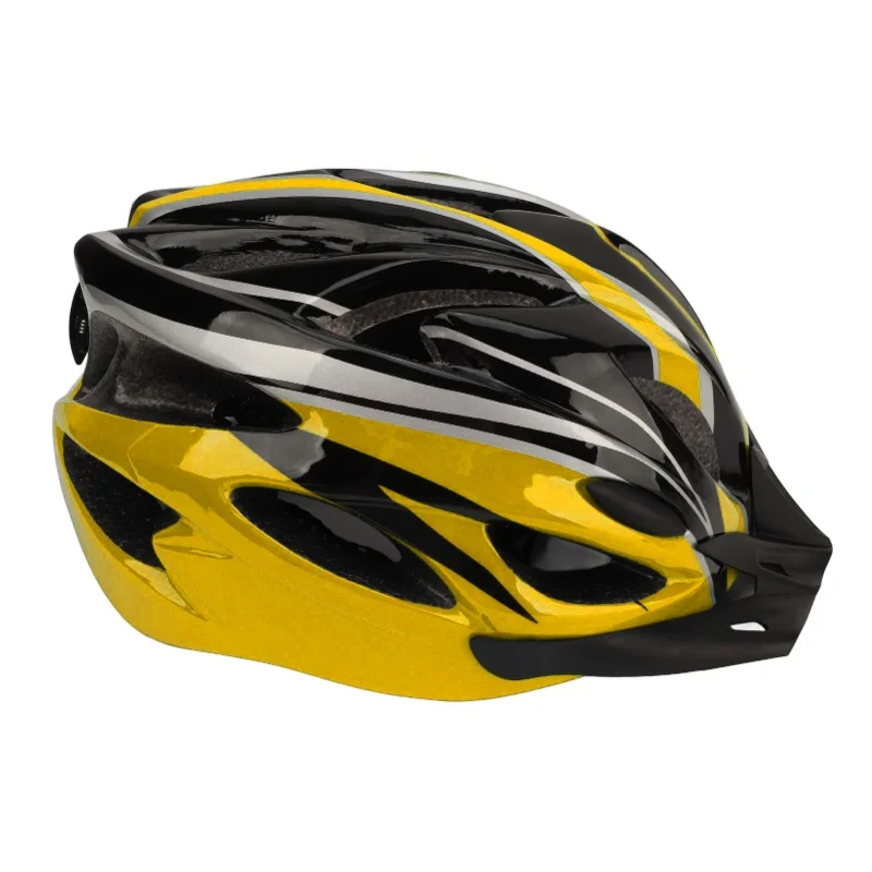 Bike Helmet PC EPS High Density Breathing Holes Adjustable Strap Detachable Liner Cycling Helmet For Sports Safety Black Yellow