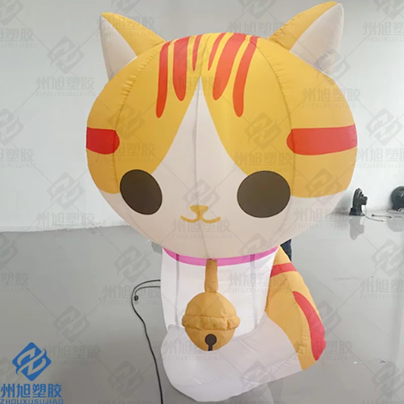 

Inflatable cat model with bell Cat Outdoor Pet Festival stage decoration advertising props can be customized
