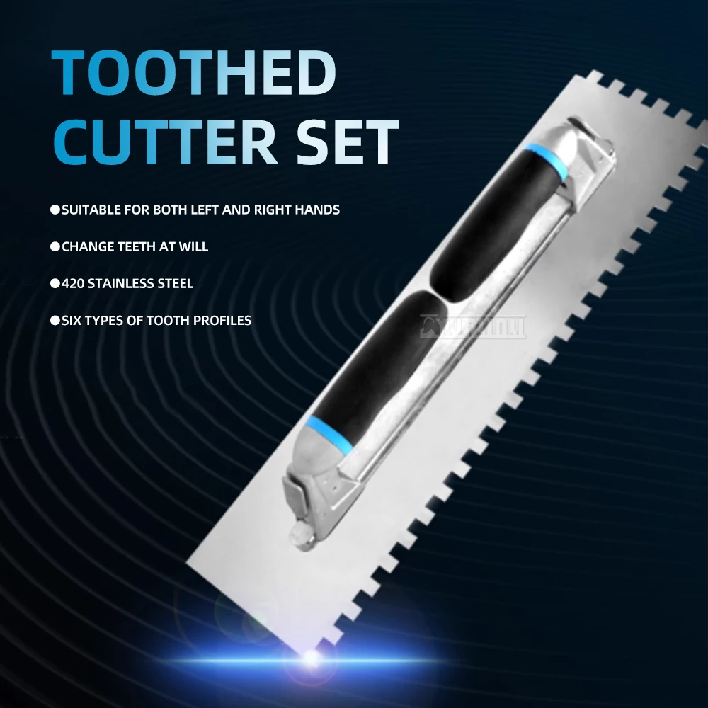2026 Stainless steel large spatula Serrated spatula Plaster, plasterer, spoon, trowel Tile laying ash scraper