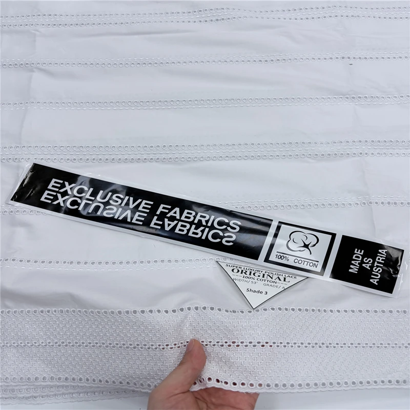 

5 ярдов нигерийской 100% хлопок, полированная атласная ткань для вышивки, высокое качество, швейцарская вуаль, кружевной материал для мужчин, стиль Дубая 24L310125