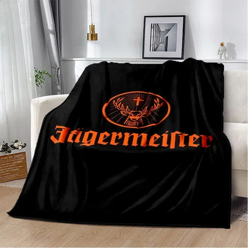 Holy Deer liquor Jaegermeister logo printed blanket Warm Soft and comfortable throw bed linings birthday gift Picnic Camping f2