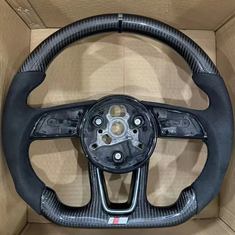 

For Audi S3 S4 S5 A3 A4 A5 B9 Carbon Fiber Alcantara Steering Wheel Base With S /RS Logo Accembly