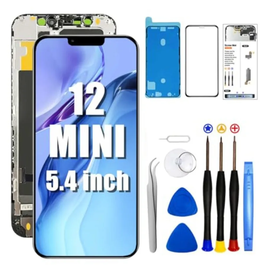 

Комплект для замены мини-экрана iPhone 12, 5,4-дюймовый ЖК-дисплей Full HD, дигитайзер сенсорного экрана 3D, полная сборка + инструменты для ремонта M