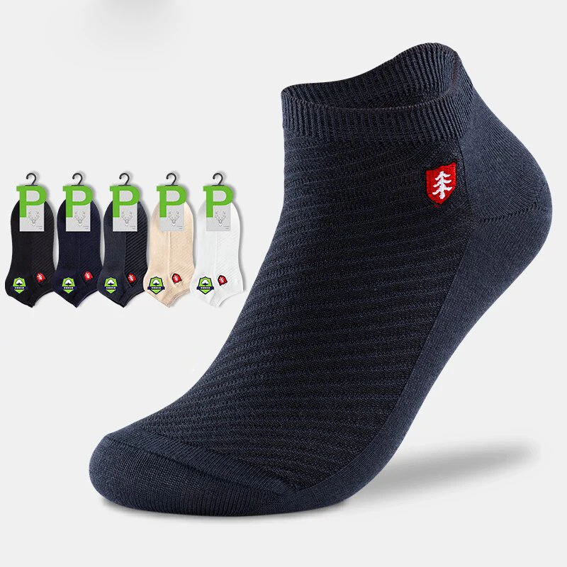 5Pairs/Lot Health Men Socks High Quality Grass coral Socks Summer Men Deodorant Ankle Socks