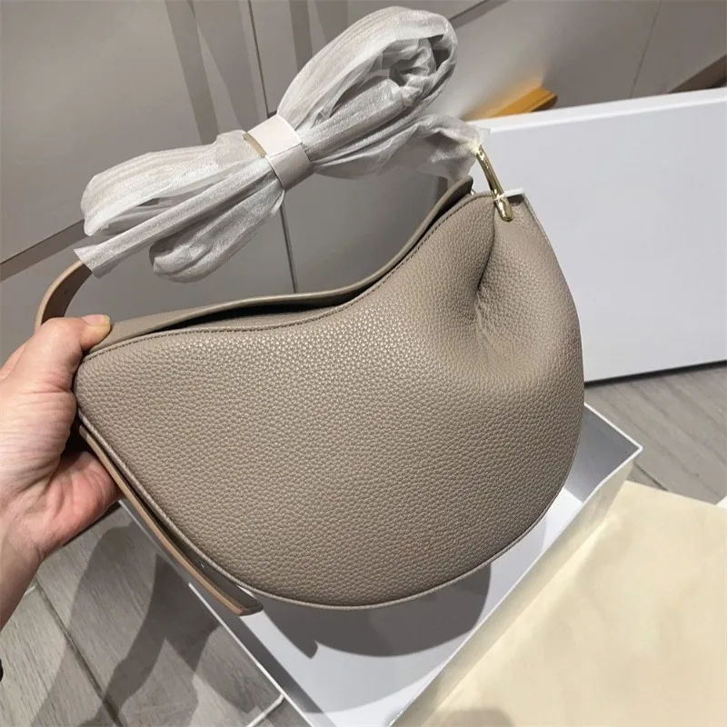 New women's high-end leather handbag pea bag shoulder bag underarm bag small design versatile fashionable simple shoulder bag