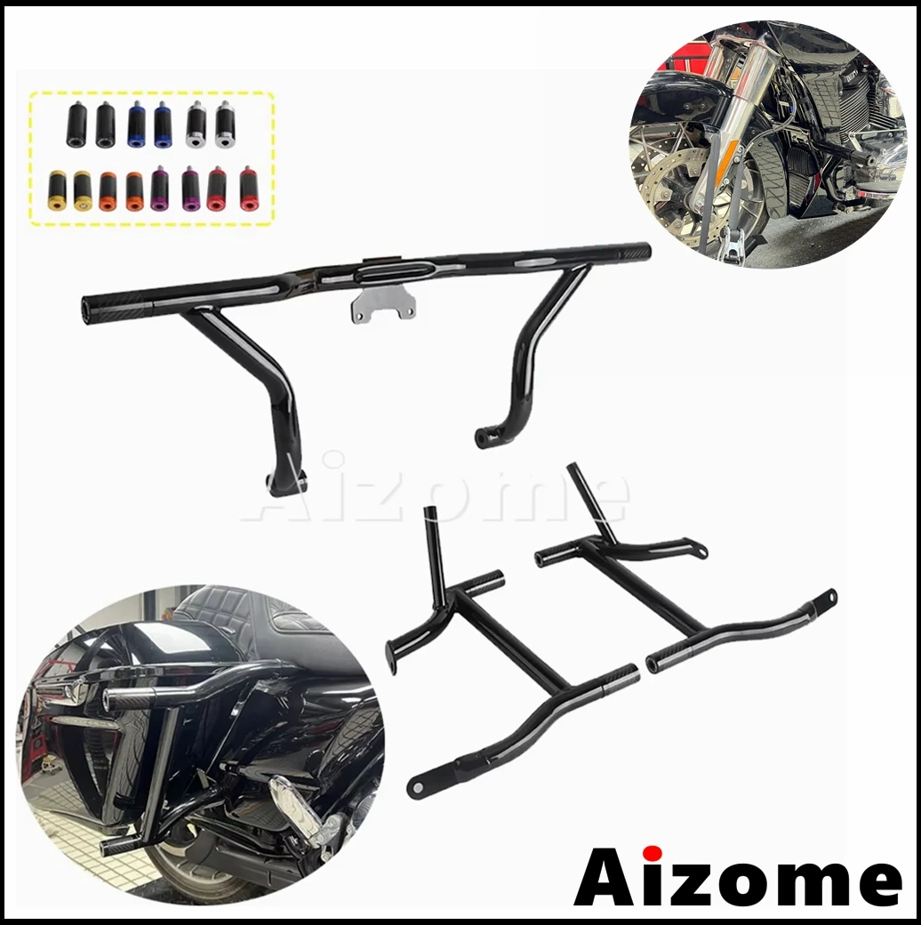 Rear Saddlebag Guard Engine Carsh Bar Frame Slider Kit For Harely Electra Glide Standard FLHT 2019-23 FLHTK 2014-24 FLHTCU 15-19