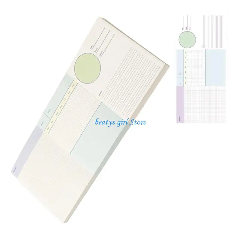 C7AB Multipurpose Lined Notepads Tearable Note Quality Note Pad Adhesive Perfect for Journals Calendars Organization