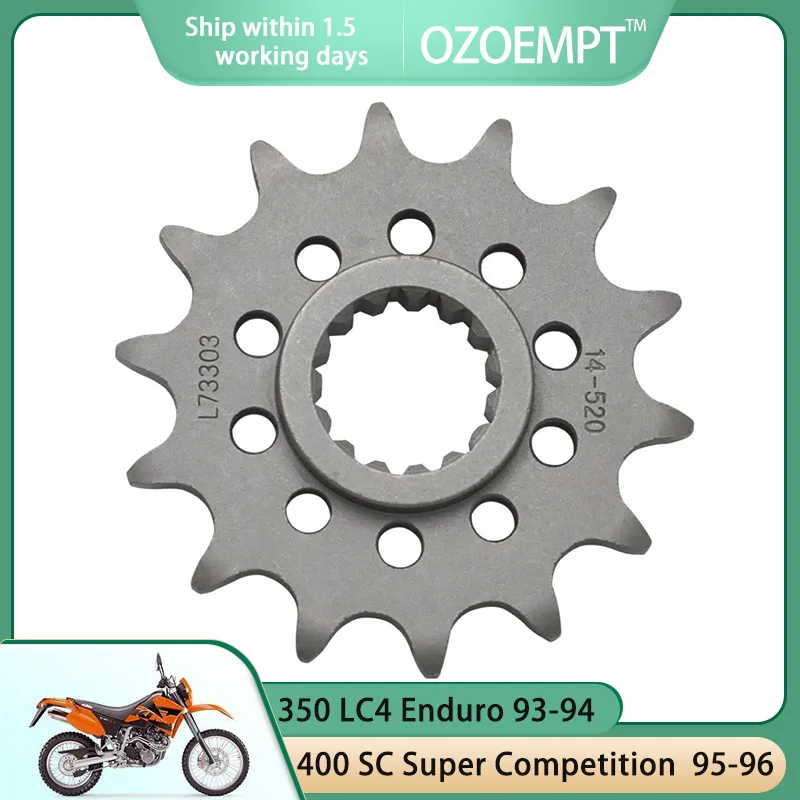 

OZOEMPT 520-14T Motorcycle Front Sprocket Apply to 350 LC4 Enduro 93-94 400 LC4 Enduro 93 400 SC Super Competition 95-96