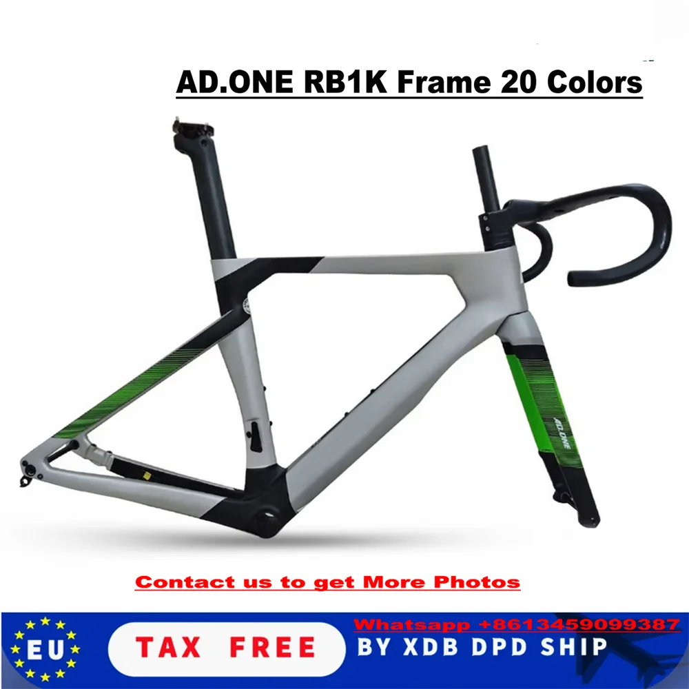 Cobalt Blue Carbon White RB1K AD.ONE Carbon Bicycle Frame including fork + seatpost + headset + handlebar + accessories DPD　