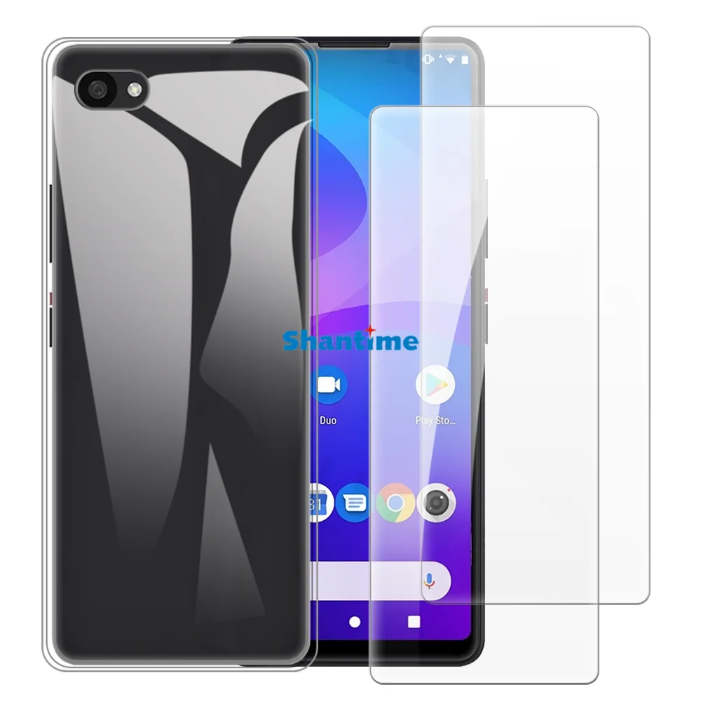 

Soft Case + 2 Pack Tempered Glass Screen Protectors for Duoqin 2, 2 Pro Full-Body Protection