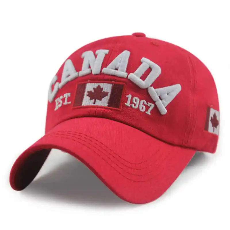 Fashion Cotton Canada Baseball Cap Flag of Canada Hat Snapback Adjuatable Mens Baseball Caps Gorras