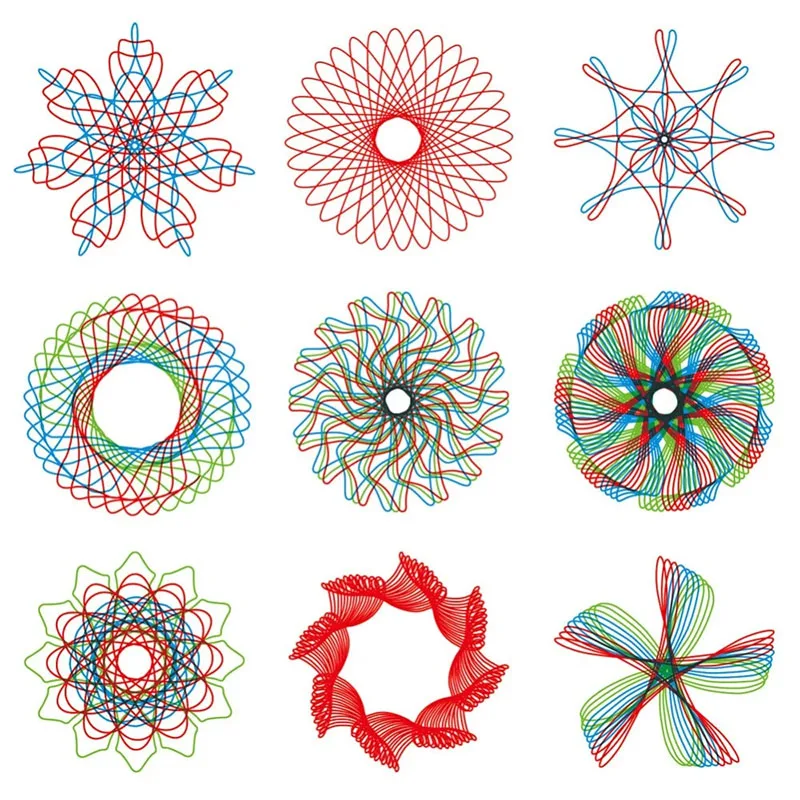 Funny Spirograph Drawing Toys Set Interlocking Gears & Wheels Geometric Ruler Drawing Accessories Creative Educational Kids Toy