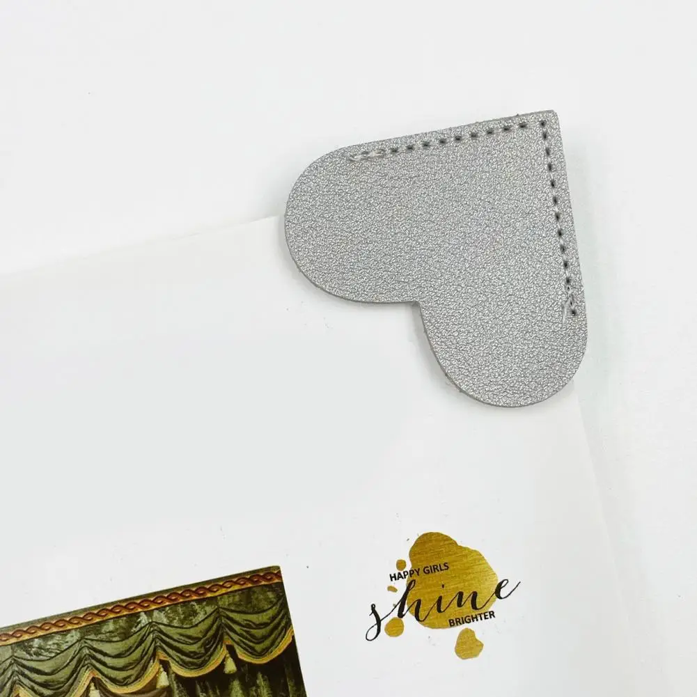 Закладки для скрапбукинга, винтажные закладки в форме сердца из искусственной кожи, закладки с тонкой текстурой, износостойкие декоративные уголки для книг