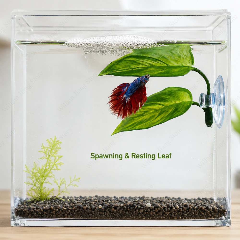 Aquarium Planted Tank Setup - 1/3/5/10 Betta Aquarium Artificial Leaf Hammock
