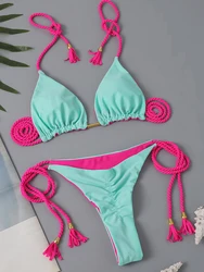 2026 Triangle String Bikini Women Sexy Brazilian Swimsuit Tie Side Thong Swimwear Female Bathing Swimming Suit Summer Beachwear