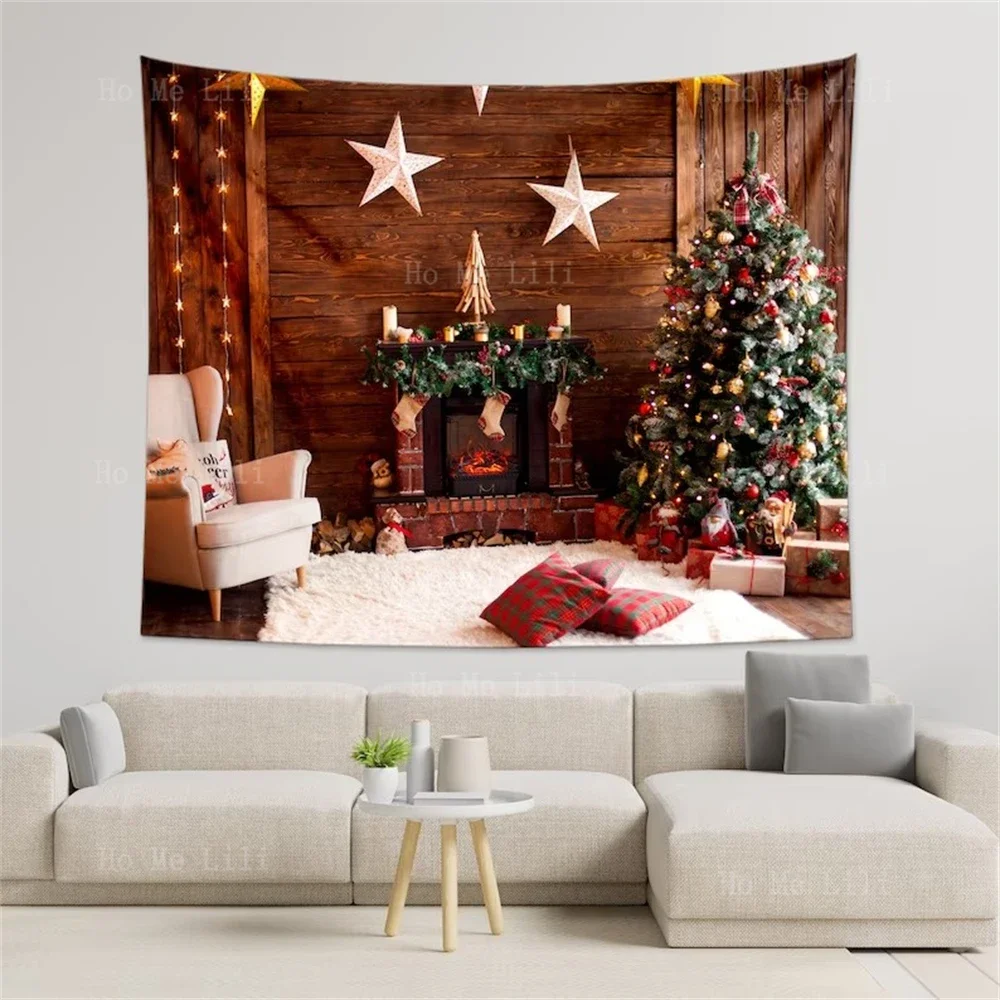 Wishing Tree Stars Christmas Themed Decorative Tapestries Make The Bedroom Look More Sophisticated