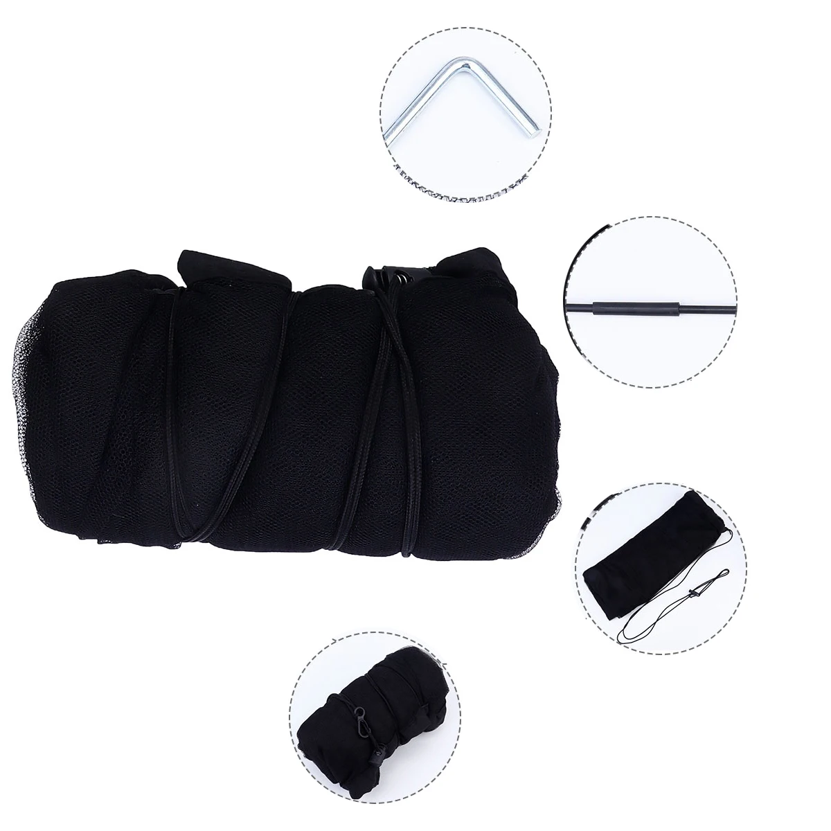 

5 pcs Mosquito Net Tent Portable Camping Outdoor Triangle Anti Insect Polyester Mesh Glass Fiber Tube Practical